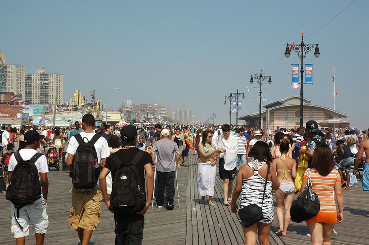 Coney Island Boardwalk on Memorial Day Weekend