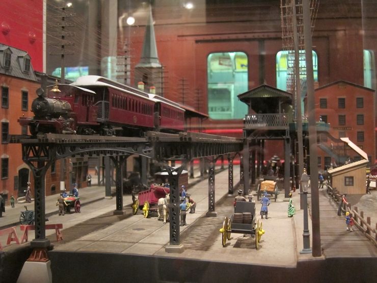 A model depicting what transit was once like in New York City