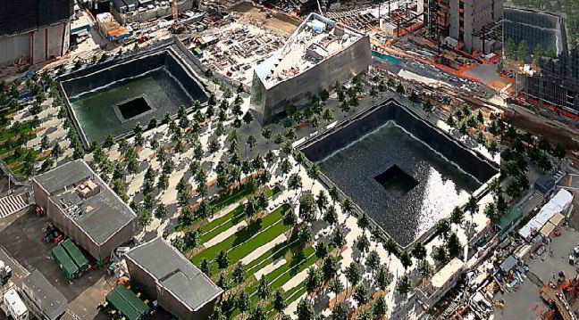View of the 911 Memorial from above