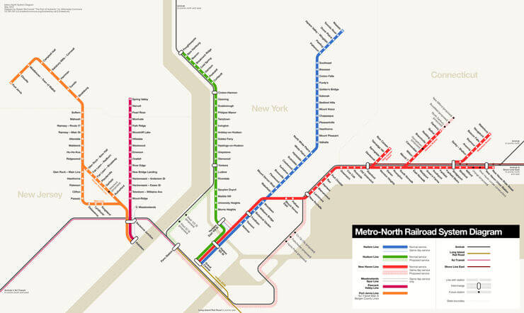 New York Metro-North Railroad Map