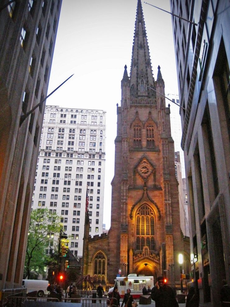 The Spire of the Trinity Church located in the New York City Financial District was the tallest structure in New York until 1890
