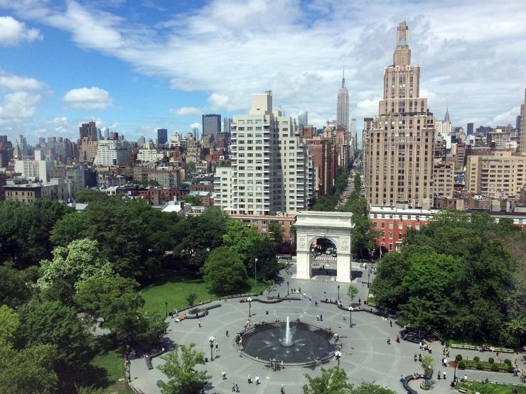 Overlooking Washington Square Park in Greenwich Village