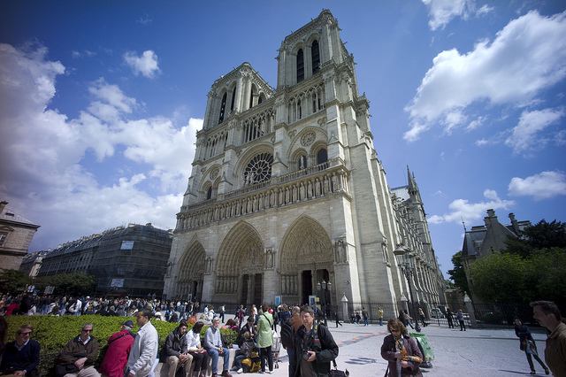 The walking tour ends outside the spectacular Notre Dame Cathedral 