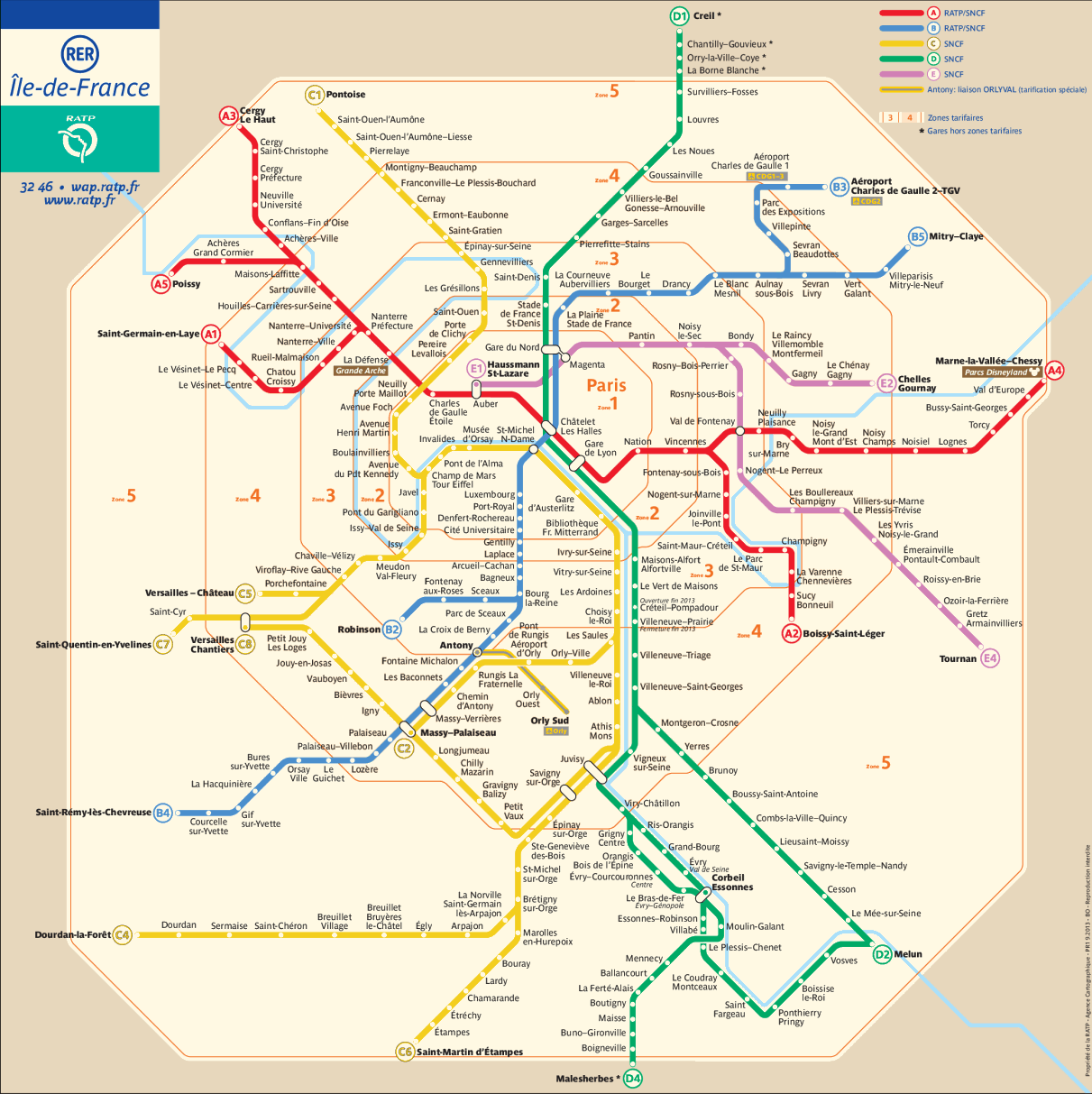 Paris Rer Train Map And Guide For Visitors