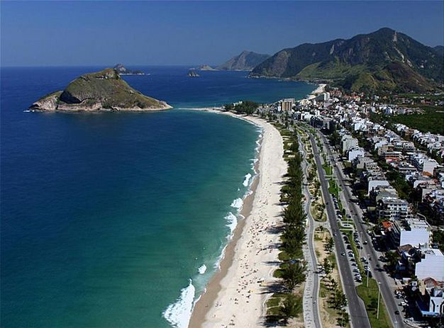 Aerial view of the beachfront of Barra da Tijuca