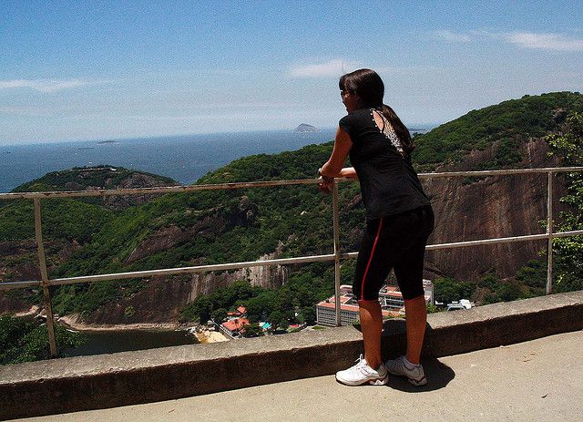 Enjoying the view from the top of Morro Da Urca