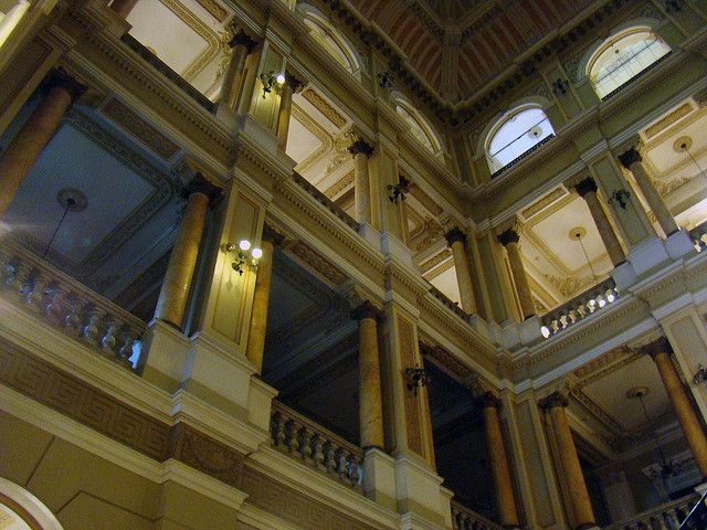 Ornate interior of the National LIbrary in Rio