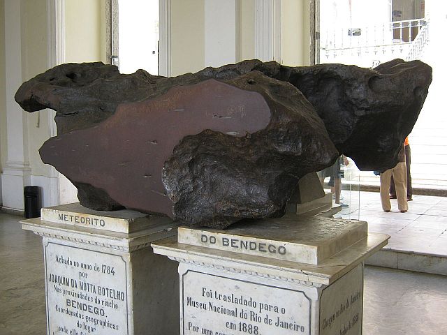 Bendegó-meteorite on display in the National Museum of Brazil