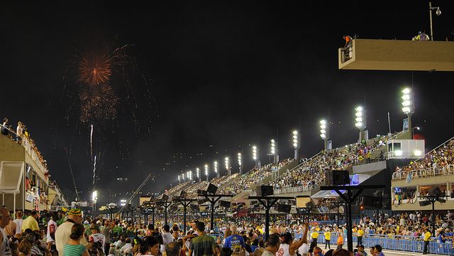 Fireworks at the Sambadrome in Rio