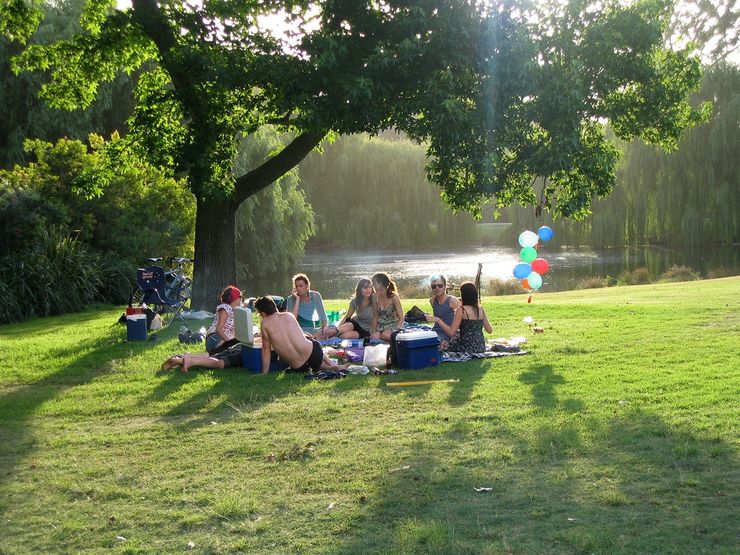 Enjoying a picnic in Centennial Park