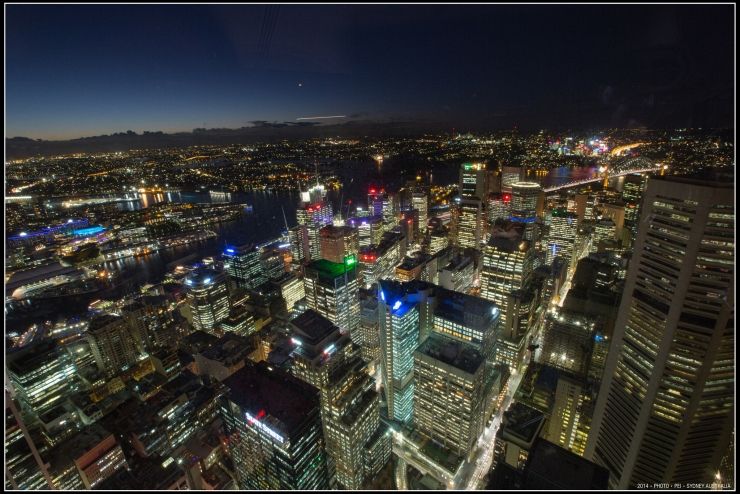 The view from Sydney Tower is even more dazzling after dark