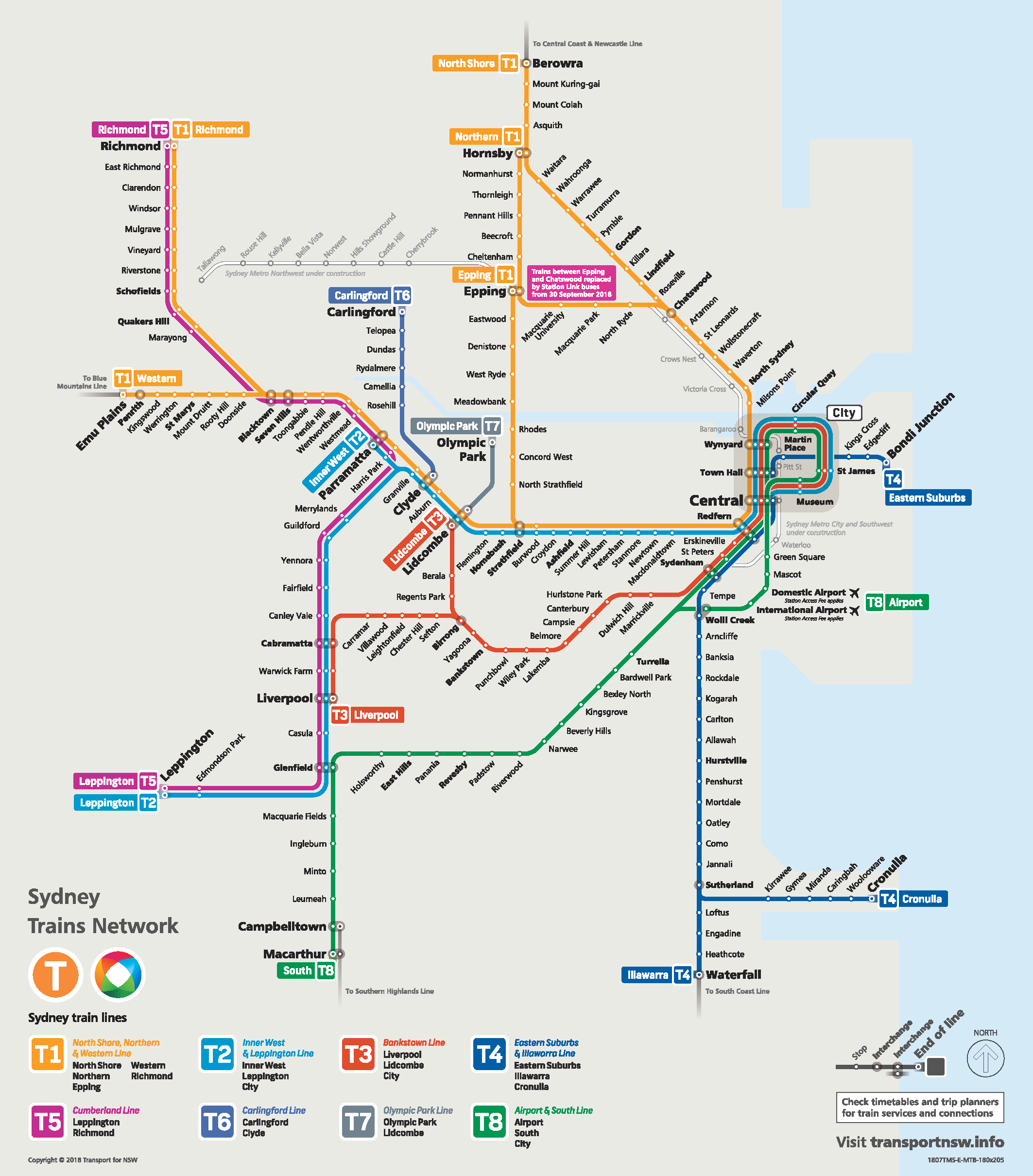 Sydney Trains Network Map 