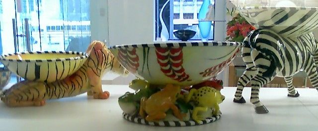 Ceramic Animal Bowls in the Gardiner Museum Gift Shop