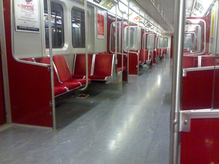 The interior of a Toronto Subway Car 