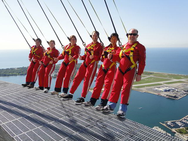 Hanging out over Toronto on the EdgeWalk at the CN Tower