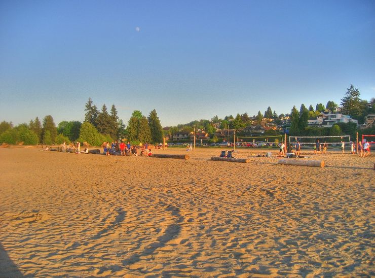 Playing Beach Volleyball at Spanish Banks