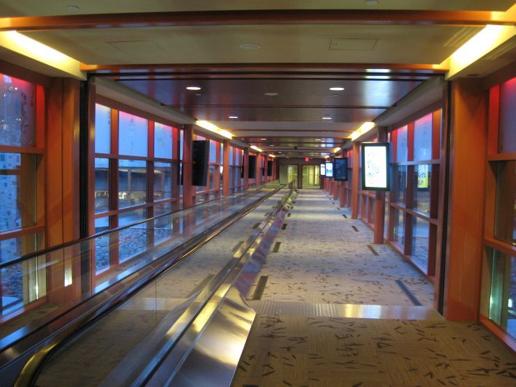 Walkway to Bridgeport Station on the Canada Line Station from Riverrock Casino Resort