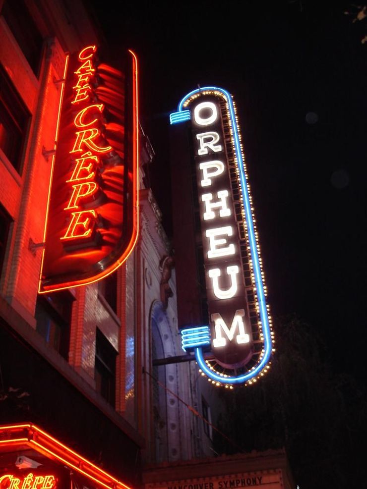 Orpheum Theatre Neon Sign added in the 70's