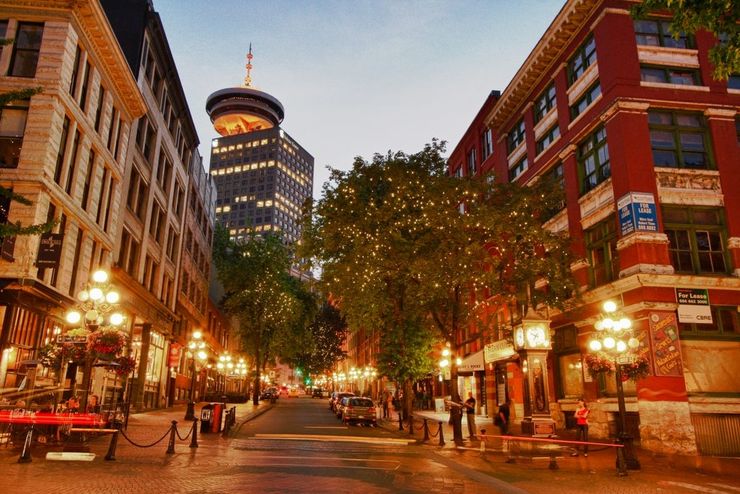 Vancouver's Historic Gastown at dusk