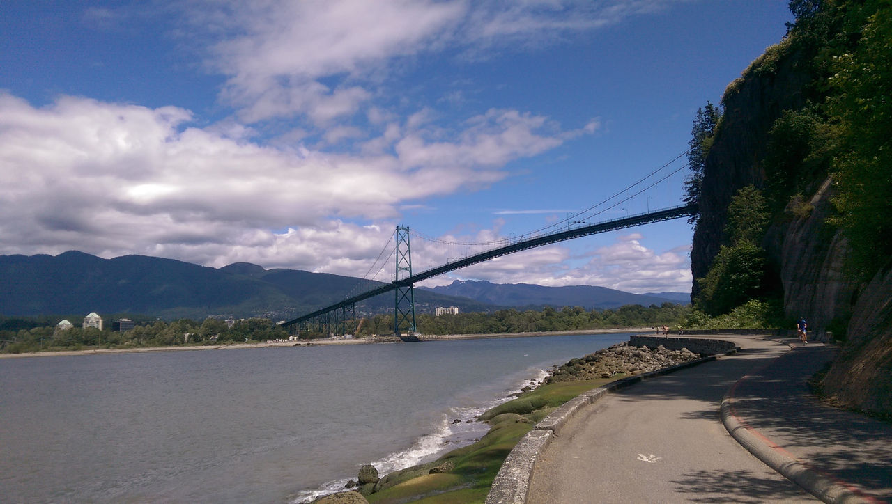 Looking east toward the Lions Gate bridge from the Seawall
