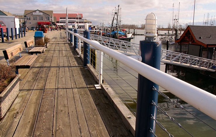 View from the boardwalk at Steveston Village